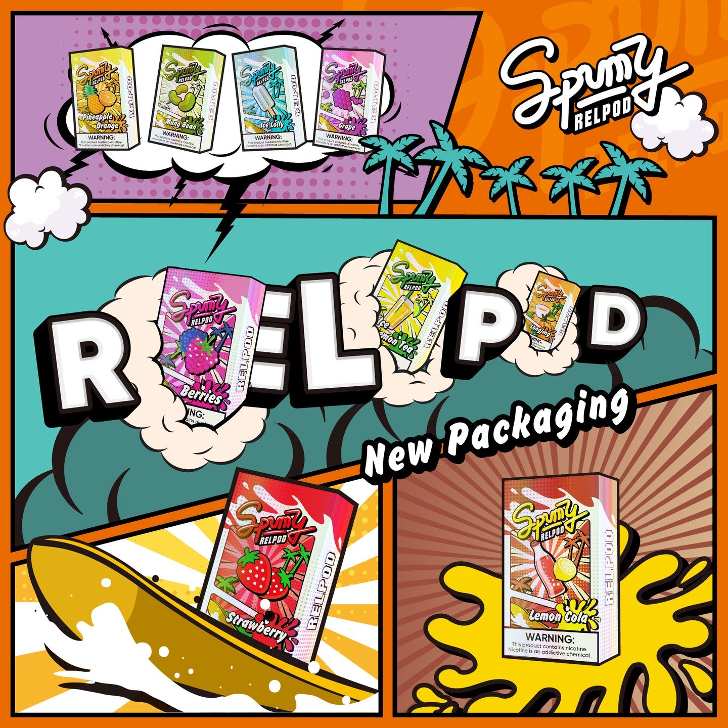 spumy思邦迷 美國原裝煙彈 通配ilia哩啞/風暴/meel美人魚/等五代主機